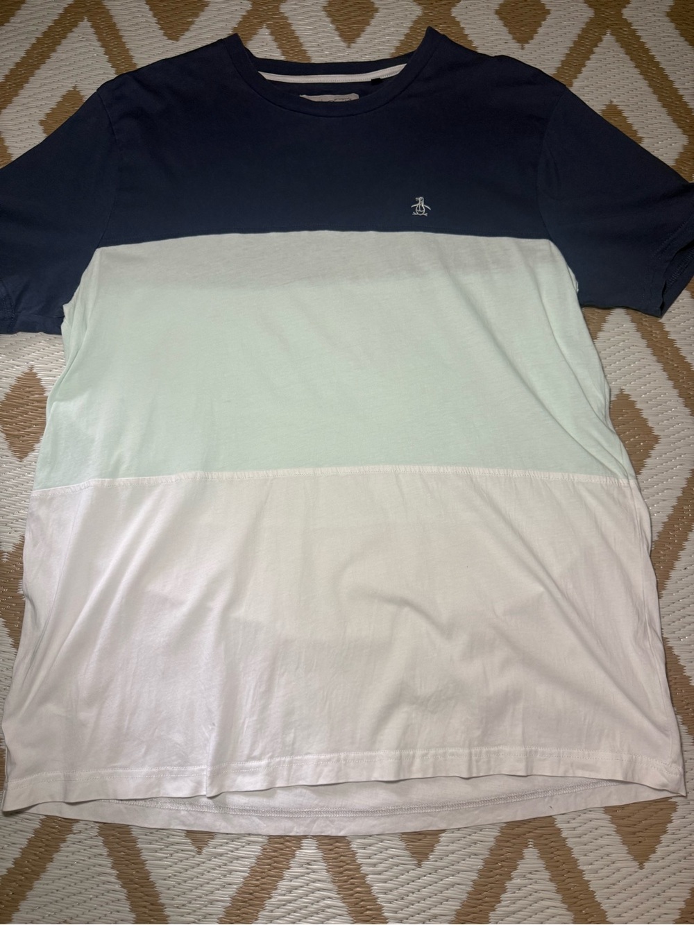 Original Penguin Colorblock Short-Sleeve Tee - Navy, Mint & White